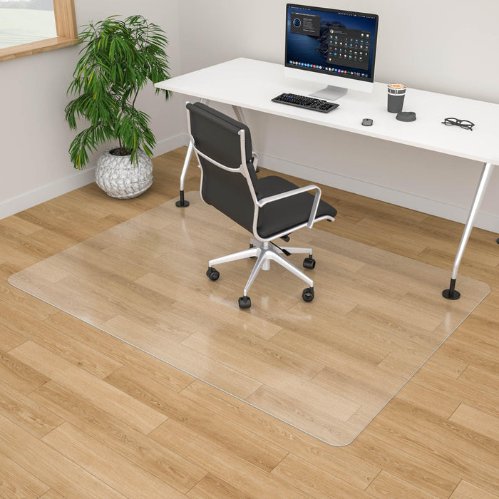 100pointONE Large Office Chair Mat for Hardwood Floor - 46" x 72" Clear Floor Protector Mat for Rolling Chair on Hardwood, Easy Glide Desk Chair Mat for Home & Office