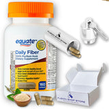 Equate Daily Fiber- Psyllium Husk Capsules-160 ct (1 Pack), Set with Fusion Shop Store Portable Keychain Case Pills(1)
