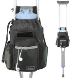 Crutch Bag Lightweight Crutch Accessories Storage Pouch with Reflective Strap and Front Zipper Pocket for Universal Crutch Bag to Keep Item Safety (Large)