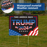 Probsin Trump 2024 Yard Sign with Metal H Stakes Double Sided 12" x 17" Trump Take America Back Black Signs Voted for Trump Outdoor Decorations for Indoor Outdoor Lawn, Garden, Window, Party Supplies