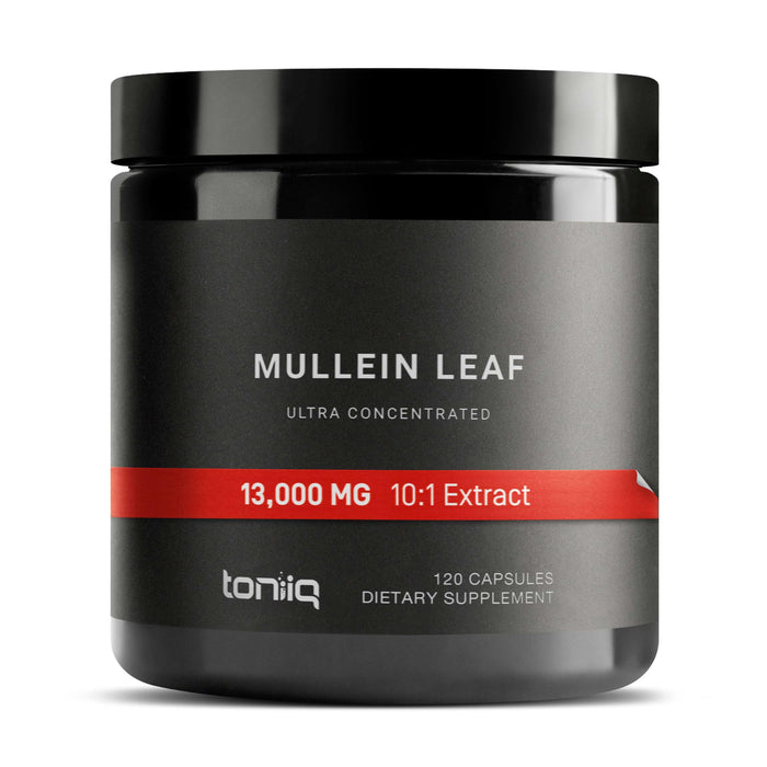 13,000mg Mullein Leaf Capsules - 10:1 Ultra Concentrated Mullein - Third-Party Tested Mullein Leaf Herb - 120 Vegetable Capsules - Gluten Free Supplement - 1300mg Extract Per Serving - Lab Tested TQ