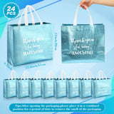 Abbylike 24 Pcs Thank You Gift Bags Inspirational Thank You for Being Awesome Bag with Handle for Women Employee Volunteer(Blue)