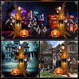 Danxilu 9FT Halloween Inflatables Tree with Grim Reaper Outdoor Decorations, Inflatable Halloween Ghostly Tree with Pumpkin Built-in LEDs Blow Up Yard Decoration for Holiday Outside Lawn Party Patio