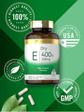 Carlyle Dry Vitamin E | 400 IU (268mg) | 120 Capsules | High Potency Formula | Non-GMO and Gluten Free