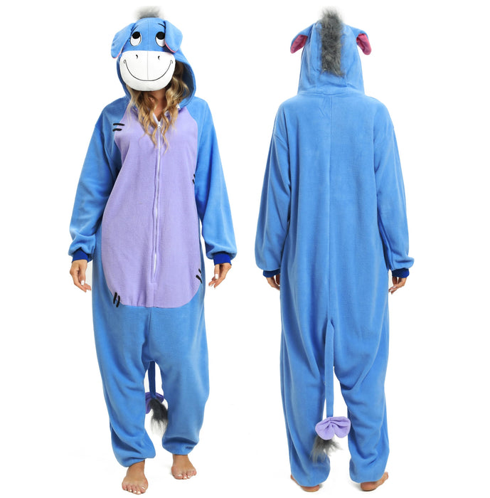 NAITOKE Adults Animal Onesie Halloween Costumes Cosplay Pajamas Purple Blue