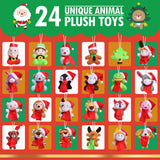 FUN LITTLE TOYS Mini Stuffed Animals Christmas Advent Calendar 2023 for Kids, Christmas Countdown Calendar with Assorted Mini Animal Plush Toy Set for Kids Christmas Party Favors (24 Varieties)