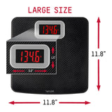 Taylor Digital Scales, 400 LB Capacity, Carbon Fiber Anti-slip Mat, 11.8 x 11.8 Inches, Black