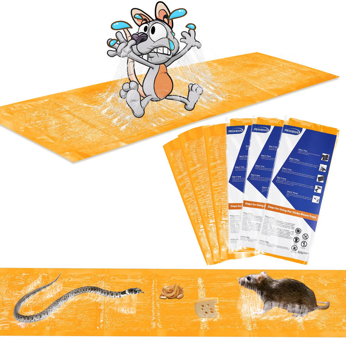 6 Pack 47 * 11 in Large Rat Traps, Heavy Duty Sticky Mouse Traps for House Indoor, Extra Strength Snake Traps for Mice Rat Snake Roach Lizard Spider Scorpion and Other Pests