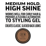 American Crew Men's Hair Pomade, Like Hair Gel with Medium Hold & High Shine, 3 Oz (Pack of 1)