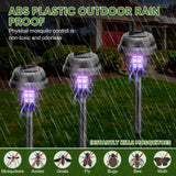 Qualirey 4 Pcs Solar Mosquito Zapper Outdoor Waterproof Solar Zapper Bug Outdoor Solar Powered Mosquito Killer Lamp Lighting Mosquito Repellent Lamp for Garden Yard Insect (Gray Bronze)