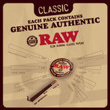 RAW Cones Classic 98 Special - 100 Pack - Natural Slow Burning Pre Rolled Rolling Papers with Tips & Packing Tubes Included