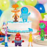 6Pcs Mood Action Figure Set - Inside Cartoon Cake Topper Posable Character, Action Toy for Birthday Parties Christmas Collectible Toy Set Ornaments