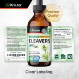 Cleavers Leaf Tincture - Organic Cleavers Herb Liquid Extract - Natural Body Detox - Alcohol and Sugar Free - Vegan Drops 4 Fl.Oz.