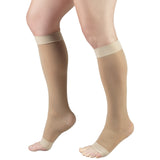 Truform Compression 15-20 mmHg Sheer Knee High Open Toe Stockings Nude, Medium, 2 Count