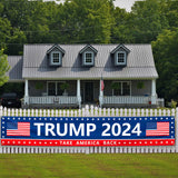 Donald Trump 2024 Banner 120" x 20" Decorations Take America Back Blue Red Star America Yard Sign Flag Outdoor Decorations Garden Banner Sign Yard Advertising Hanging Decor (2024 Trump)