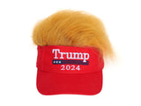 Trump hat Make America Great Again hat Donald Trump 2024 Trump Merchandise Trump hat with Hair