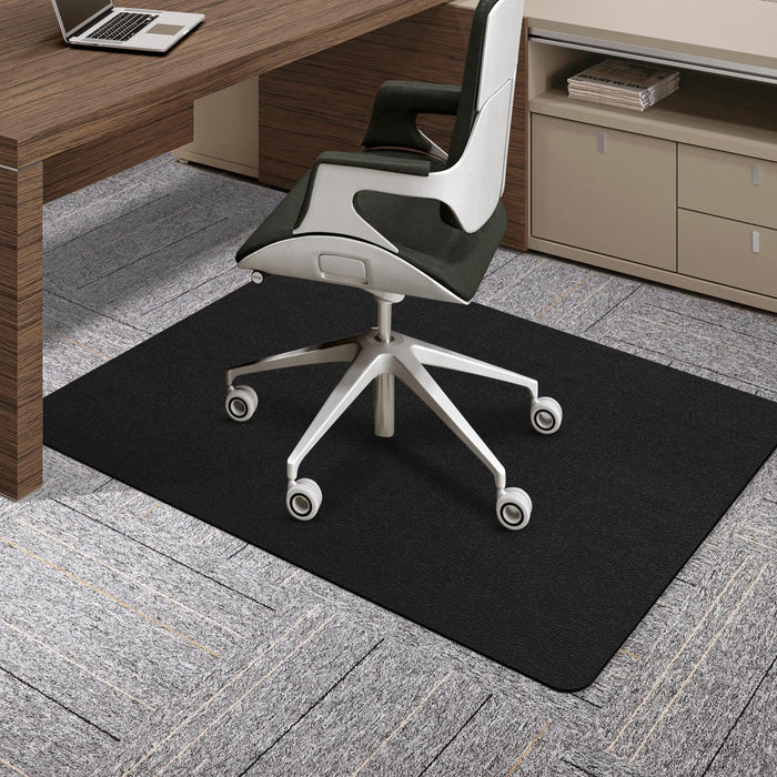QQpony Office Chair Mat, 48" x 36" Chair Mat for Carpeted Floors, Heavy Duty Vinyl Mat with Grips, Rolling Computer Desk Floor Mat for Home Office (Black)