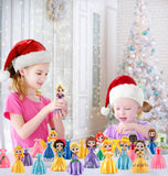 Advent Calendar Princess Transformable Toys for Girls 24 Days Christmas Countdown Calendars Princess Deformation Toy and Decorate Ideal for Christmas Fun Play Party Favor, Xmas Gifts, Classroom Prizes