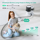 Kidken Pet Grooming Vaccum Kit,Dog Grooming Clippers & Dog Hair Vacuum Suction 99% Pet Hair,3.3L Large Capacity Dog Grooming Vacuum,Low Noise Pet Hair Vacuum with 4+8 Pet Grooming Tools for Dogs Cats