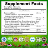 Echinacea Goldenseal Capsules - 10 in 1 Immune Support Supplement - 1455mg - Vegan Echinacea Capsules Supplement Made With Organic Whole Foods - Herbal Immune System Support - 1 Month Supply