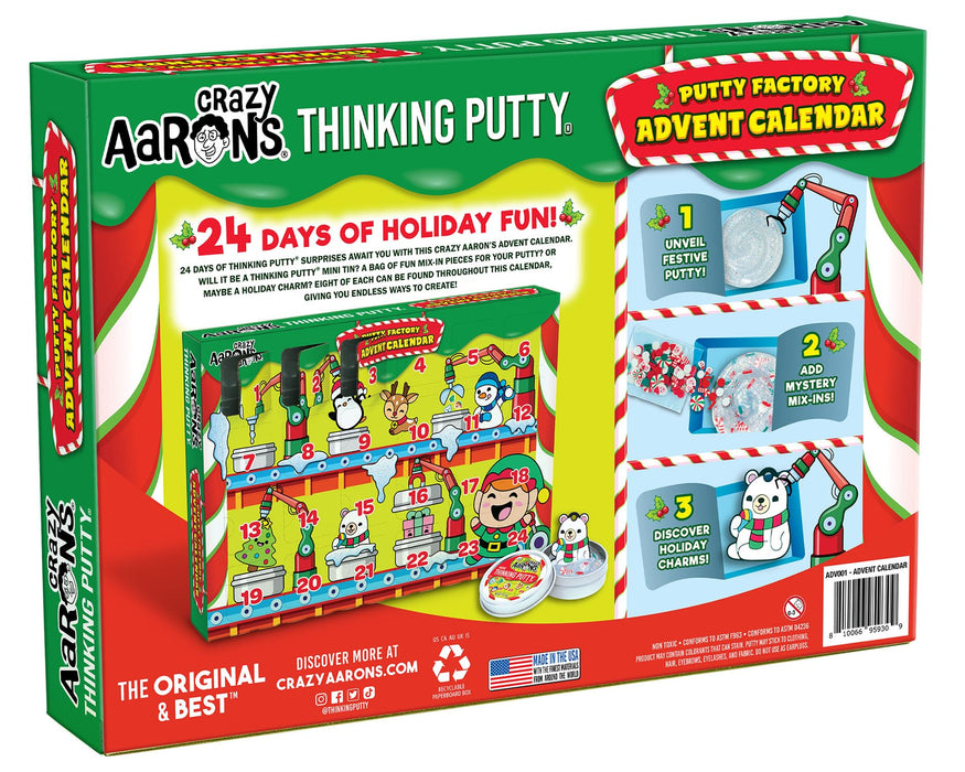 Crazy Aaron’s Putty Advent Calendar 2024 Kids - Putty Slime kit for Girls and Boys Ages 8-12 DIY - Crazy Aaron’s Thinking Putty® - Made in The USA