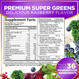 Super Greens Powder, Green Drink Smoothie Mix with 20+ Superfoods for Energy Support, Spirulina, Chlorella, Mushrooms, Antioxidants & Digestive Enzymes, Vegan Green Superfood Powder - 30 Servings