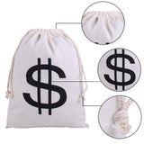 URATOT Halloween Robber Costume Set, Include Striped Long Sleeve T-Shirt Knit Cap Gloves Canvas Bags and Eye Mask