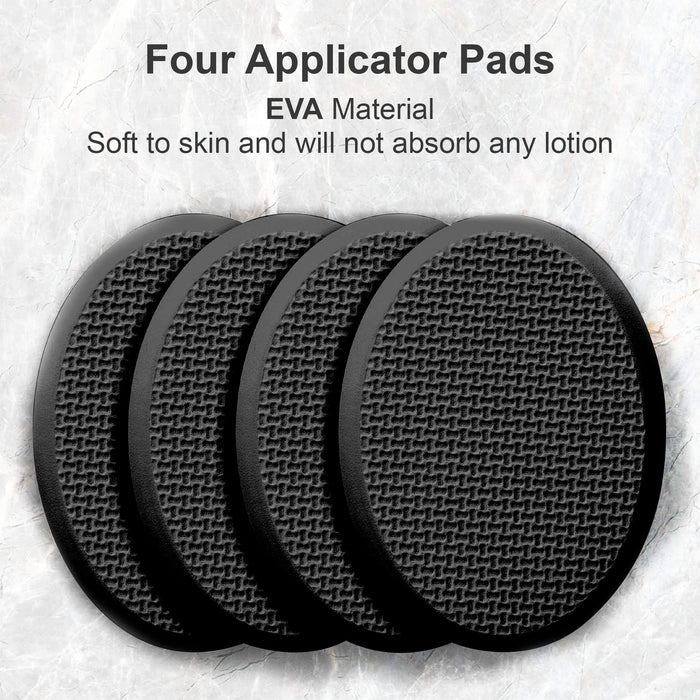 AmazerBath Lotion Applicator for Back, Feet, 4 Replaceable Pads with 1 Long Handled, Back Sunscreen Applicator for Elderly, Women, Apply Cream Medicine Skin Cream Moisturizer Sunscreen Tanner, Black