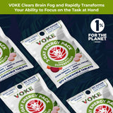 Voke Energy Tablets - Rapid Focus Superfood Chewable Tablets, Pocket Portable, Resealable Packaging, Vitamin C, Supports Focus Memory Concentration Clear Thinking and Good Mood. 60 Count (Pack of 10)