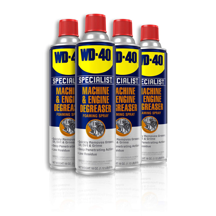 WD-40 Specialist Machine & Engine Degreaser Foaming Spray, 18 OZ [4-Pack]