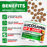 Glucosamine for Dogs - Hip and Joint Supplement for Dogs - 170 Ct - Glucosamine Chondroitin for Dogs Chews - Dog Joint Pain Relief with MSM - Advanced Dog Joint Supplement Health - Mobility Support