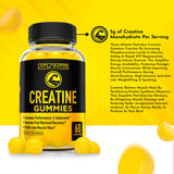 Creatine Monohydrate Gummies for Strength & Athletic Performance - 5g Creatine Per Serving - Creatine Chews to Build Muscle, Increase Performance & Improve Post Workout Recovery - 120 Gummies (2-pack)