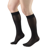 Truform Sheer Compression Stockings, 15-20 mmHg, Women's Knee High Length, 20 Denier, Black, 2X-Large