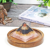 Orgonite Crystal Orgone Pyramid for Triple Health Protection with Black Tourmaline, Citrine and Rose Quartz – Positive Energy Generator for Healing, Wealth and Prosperity