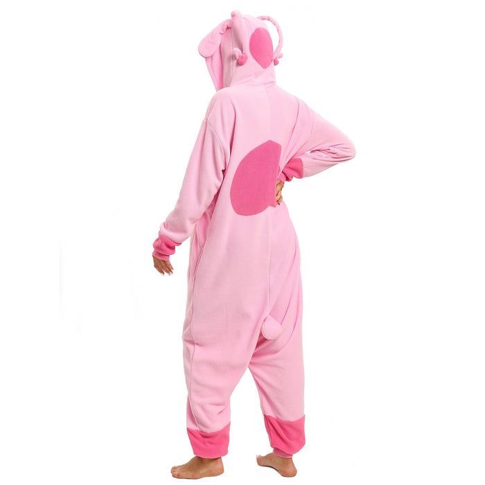 Wishliker Adult Onesie Animal Pajamas Halloween Cosplay Costumes Party Wear Pink XL