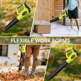 LEAPUL Leaf Blower, 21V Electric Cordless Leaf Blower, 2 X 2.0Ah Batteries and Charger Included, Lightweight Leaf Blower for Patio Cleaning, Lawn Care, Blowing Leaves and Dust, etc.