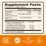 Formula IQ - Cod Liver IQ: Cod Liver Oil Supplements - Natural Source of Vitamins A & D and Omega 3 Fatty Acids - Support Heart, Liver, & Immune Health - Cod Liver Oil Softgels (100 Ct)
