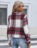 Zeagoo Flannels for Women Cropped Plaid Jacket Button Down Shacket Shirt Oversized Fall Coat Jacket Christmas