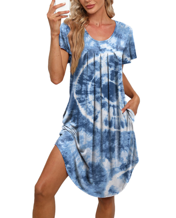 Bestshow Lounger House Dresses for Women Elderly With Pockets Mumu Dresses Moo Moos for Women Moomoo Dresses for Women