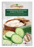 Mrs. Wages Horseradish Roasted Garlic Quick Process Pickle Mix | Quick and Easy | Simple-To-Use | Unique Spicy Garlic Flavor | 6.5 oz Packet (Value Packof 6)