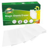 SCRUBIT Eraser Sheets – 48 Pack Disposable Magic Cleaning Sponges - All Purpose Household Cleaner Pads - Kitchen Couch and Bathroom Eraser Wipes- Melamine Foam Sheet for Hard to Reach Spaces