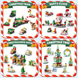 Advent Calendar 2024 - Christmas Building Blocks Holiday Gifts for kids Teen 24 Days Surprise Gift Box Christmas Countdown Calendar for Girl Boys 6 In 1 Santa Tree Train House Block Toy Set