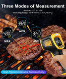 Infrared Thermometer Temperature Gun -58°F ~932°F, Digital Laser Thermometer Gun for Cooking, Pizza Oven, Grill & Engine, IR Thermometer Temp Gun with Adjustable Emissivity & Max-Min Measure