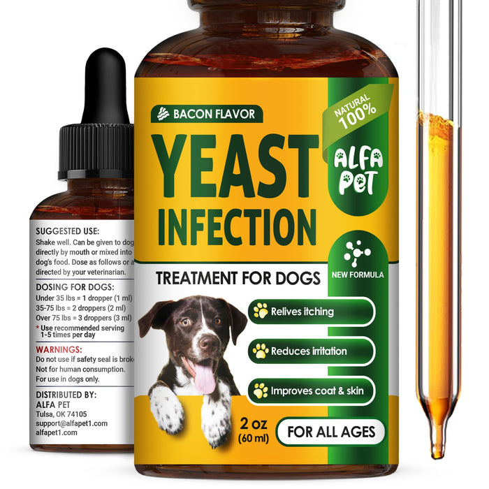 Natural Yeast Infection Treatment for Dogs • Itch Relief • Dog Allergy Relief • Inflammation Relief • Dog Ear Infection • Yeast Infection Treatment for Dogs • Dog Ear Infection Treatment • 2 Oz