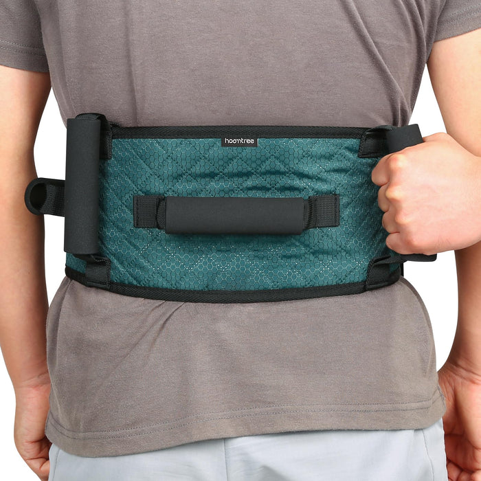 HOOMTREE Gait Belt Transfer Belts for Seniors Transfer Belt with One-Click Buckle,Medical Nursing Gait Belts with Padding Handle for Elderly,Patient,Pediatric,Handicap,Physical Therapy (Green)