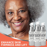 Super Vitamin C Serum for Women Over 70: Niacinamide, Vitamin C, Hyaluronic Acid, Peptides, Vitamin E, Caffeine, Bakuchiol, Hydrating, Lifting, Wrinkle & Age Spots Reduction Pack of 3