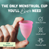 Dutchess Menstrual Authentic Original Cups with Free Bags - Large - No 1 Economical Feminine Alternative Protection for Cloth Sanitary Napkins for Menstruation, Large (Pack of 2)