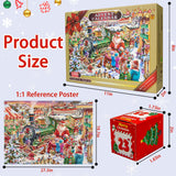 2024 Jigsaw Puzzle Advent Calendar For Adult And Kids,Christmas 24 Box Calendario De Adviento De Rompecabezas 1000 Pieces | Countdown Holiday Gift For Teenage, Boys And Girl | 19.7 in x 27.5in (Train)