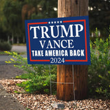 WENWELL Trump Vance 2024 Yard Signs 2-Pack – Double-Sided,Waterproof,UV Resistant,12x18 Inchs with Metal H-Stakes – Donald Trump JD Vavce Campaign Rally Placard Outdoor Lawn Decoration