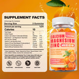 Calcium Magnesium Zinc Gummies with D3 &B6 &K2,1000mg Calcium Gummies with 300mg Magnesium Support Bone & Muscle for Adults and Teens,Sugar Free (60 Count)